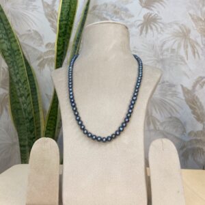 Exquisite 6.5mm Midnight Blue Pearls Double Knotted 20 Inch Necklace