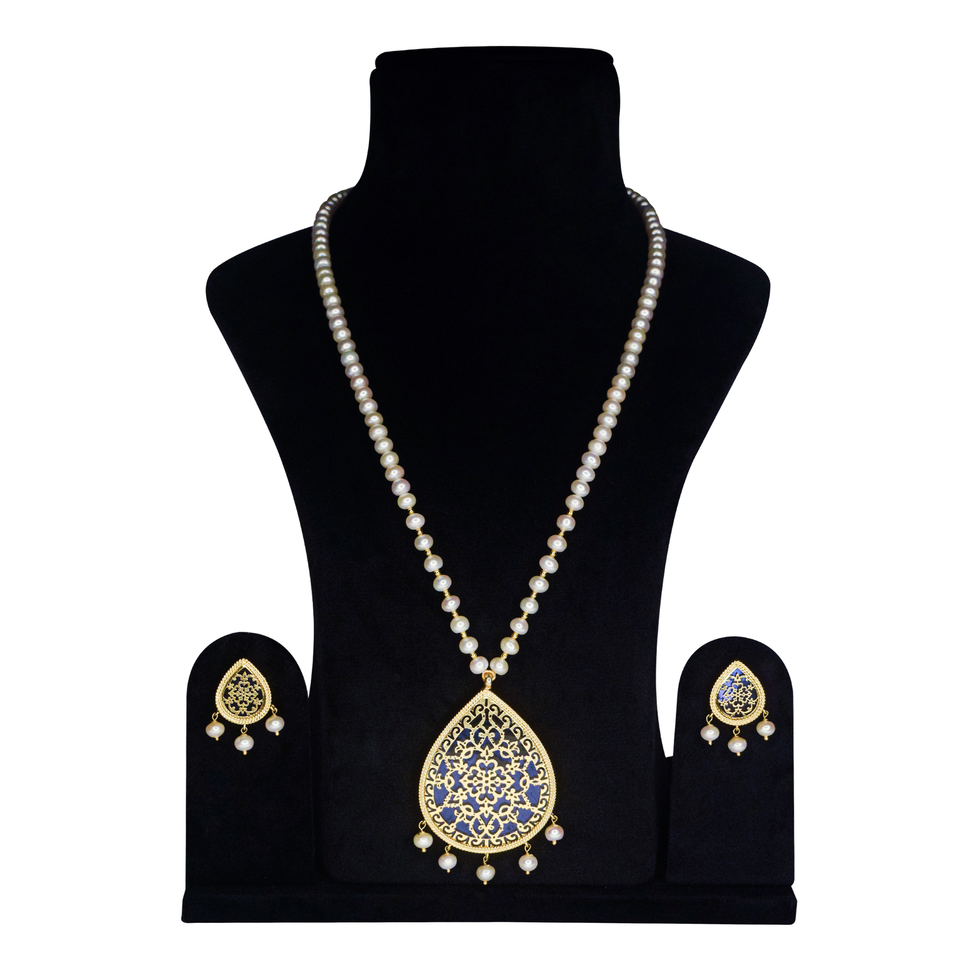 Buy WONDER CHOICE Blue White Kundhan Fashion Jewelry Fancy Necklace Sets  Kundan Traditional Jewellery Set with Mangtikka & Earrings for Women. at  Amazon.in