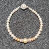 Gorgeous Graduated White Pearls Bracelet With Ombre Peach Pearls