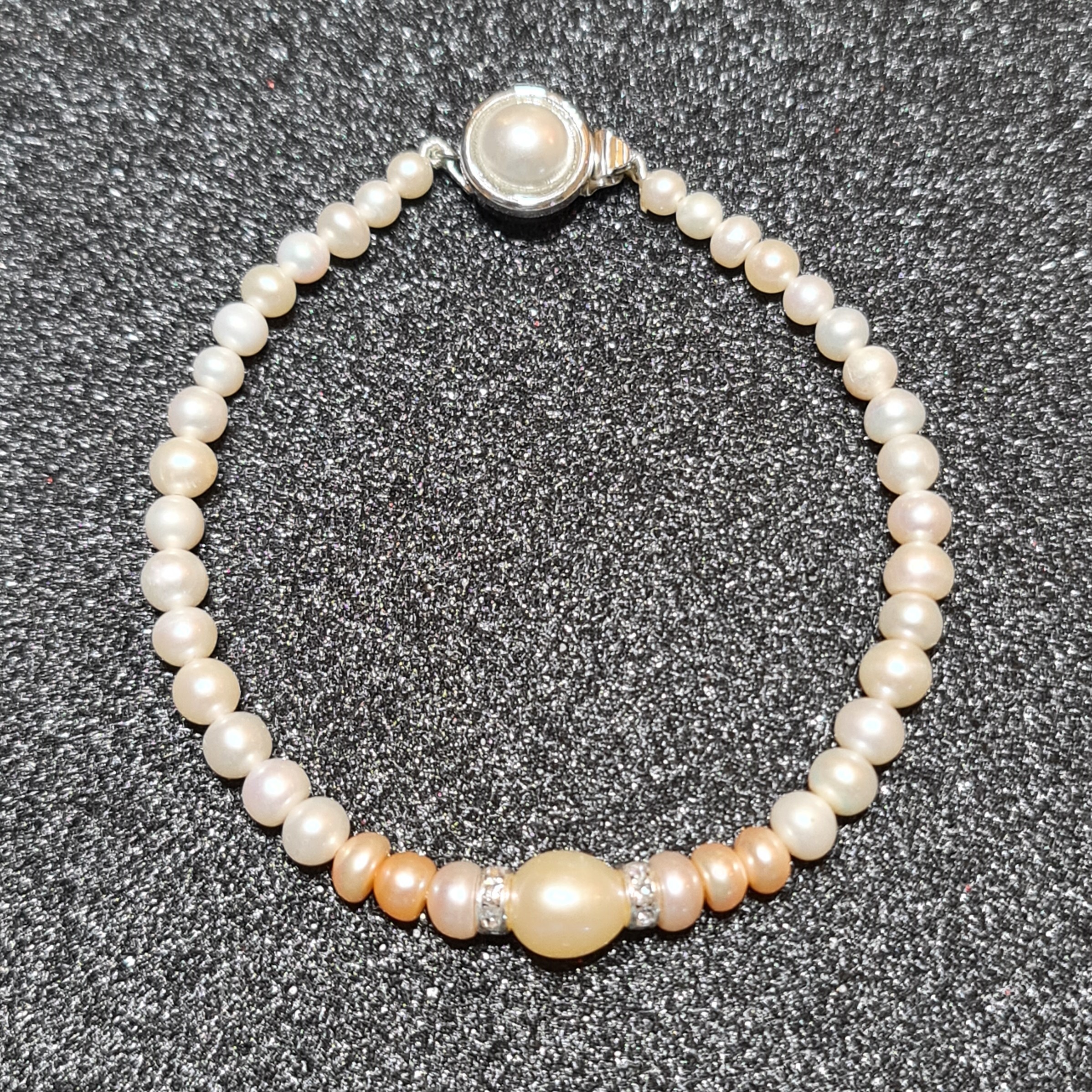 Precious Freshwater Pearl Bracelet with Semi Precious Stone Studded Ce –  Mangatrai Gems & Jewels Pvt Ltd