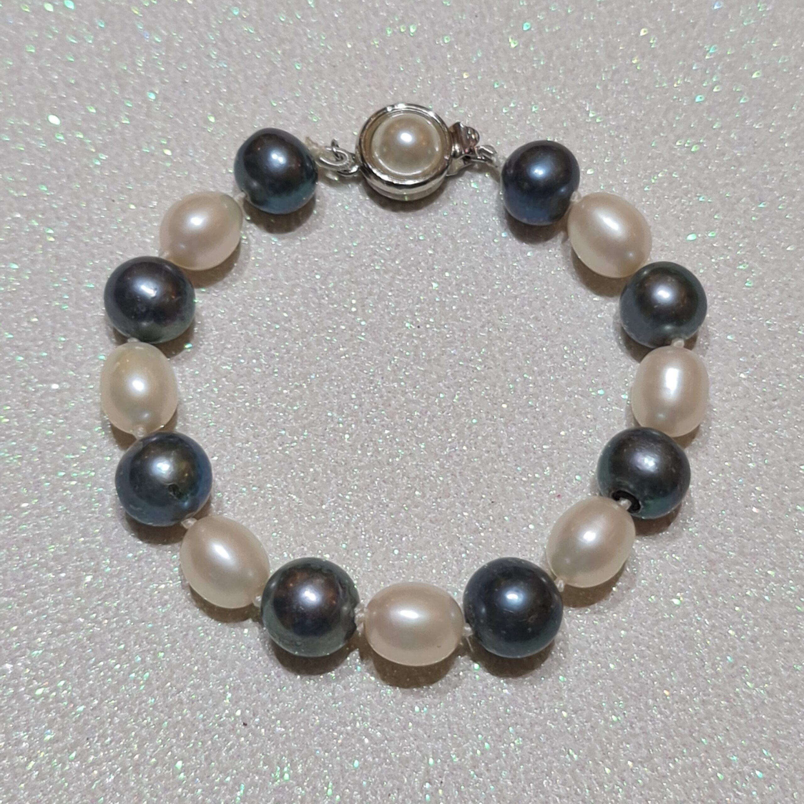 Grey Skies to Blue Clay and Marble Beaded Bracelet - Etsy