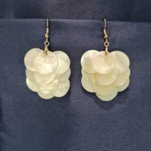 Pristine Hook Earrings Featuring White Mother Of Pearl Discs