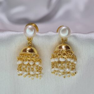 Lovely Taar Jhumkas Featuring Dainty 2mm White Seed Pearls In 2rows