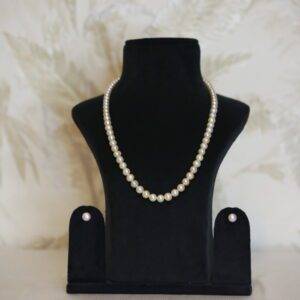 Classy 19Inch Long Graduated 5-8.5mm Peach Round Pearls Necklace