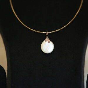 Radiant White Baroque Pearl Pendant With Decorative 925 Silver Anchor