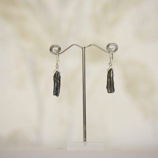Sleek 925 Silver Hook Earrings Featuring Multicoloured Baroque Pearls