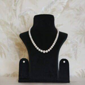 Exquisite 18Inch Long 5-10mm Graduated White Round Pearls Necklace