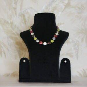 Bright Multicolor Coin Pearl 15 Inch Long Necklace With Seed Pearls