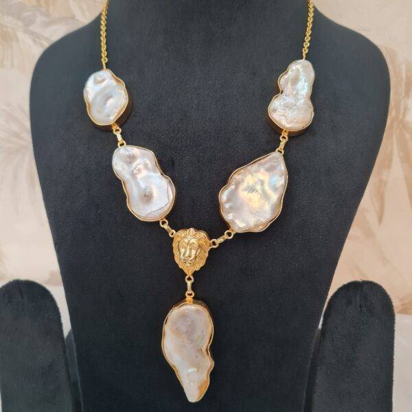 Breathtakingly Bold White Baroque Pearl 20 Inches Long Necklace